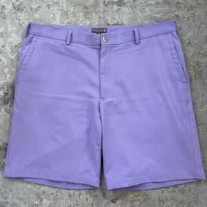 Peter Millar Crown Sport Men's Purple Performance Shorts - Size 36